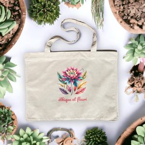 Shopping bag 100% recyclé sac de plage fleuri