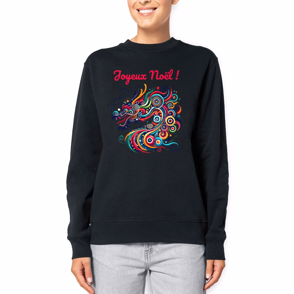 Pull de Noël bio et recyclé dragon unisexe