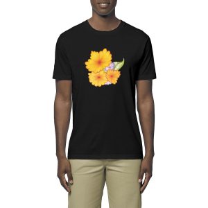 T-shirt unisexe léger bio fleurs multicolores