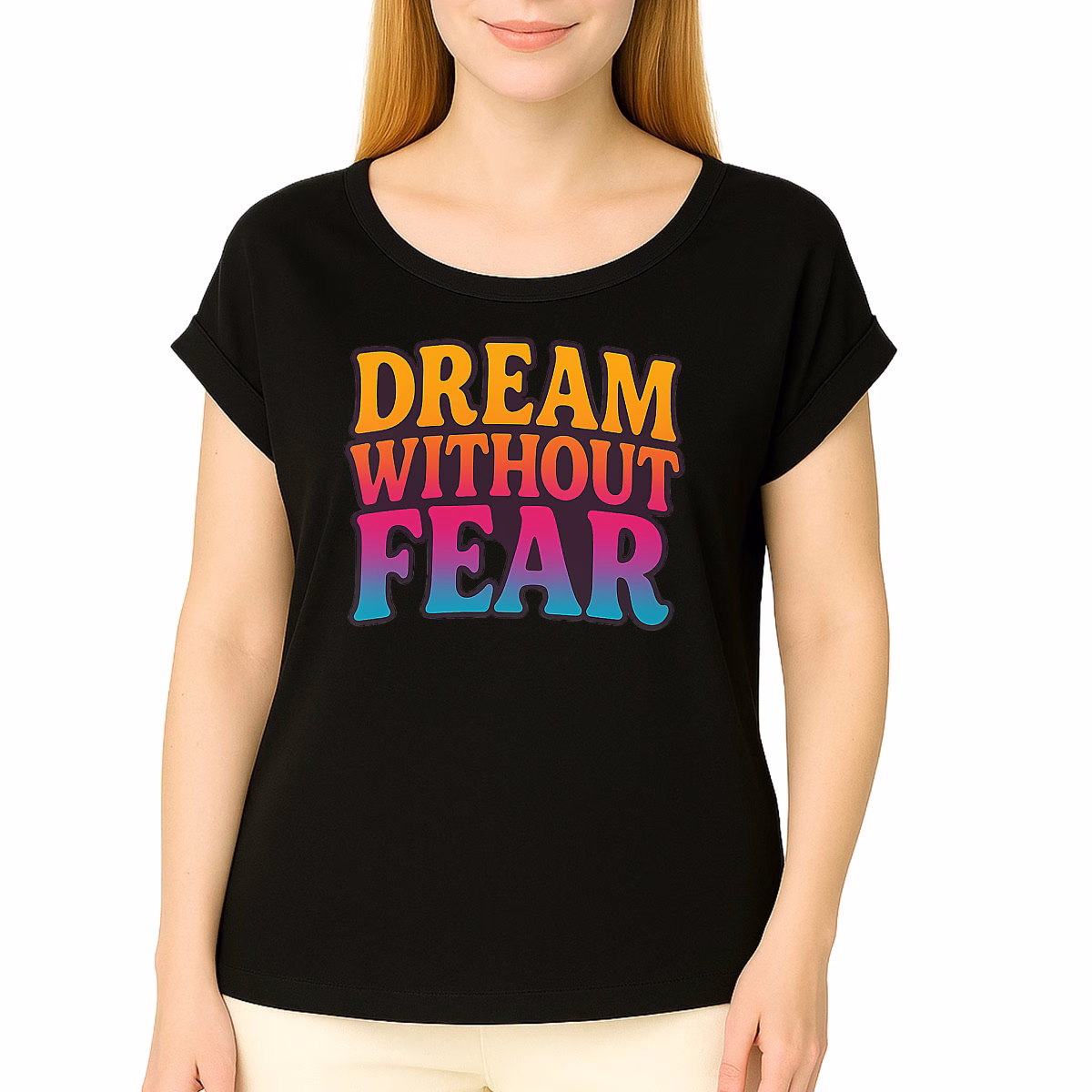 T-shirt femme bio Dream Without Fear positif