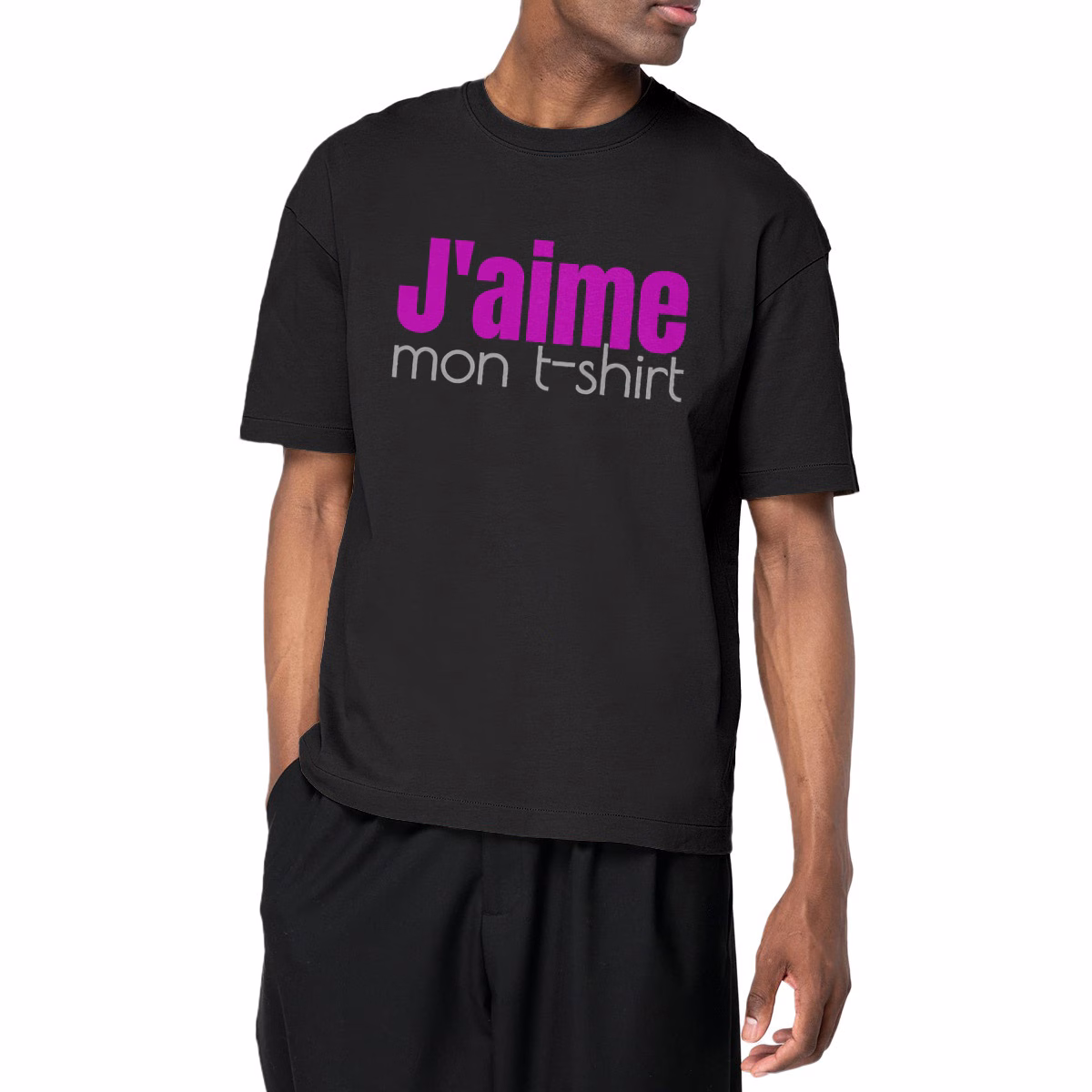 T-shirt unisexe oversized J’aime mon t-shirt en coton bio