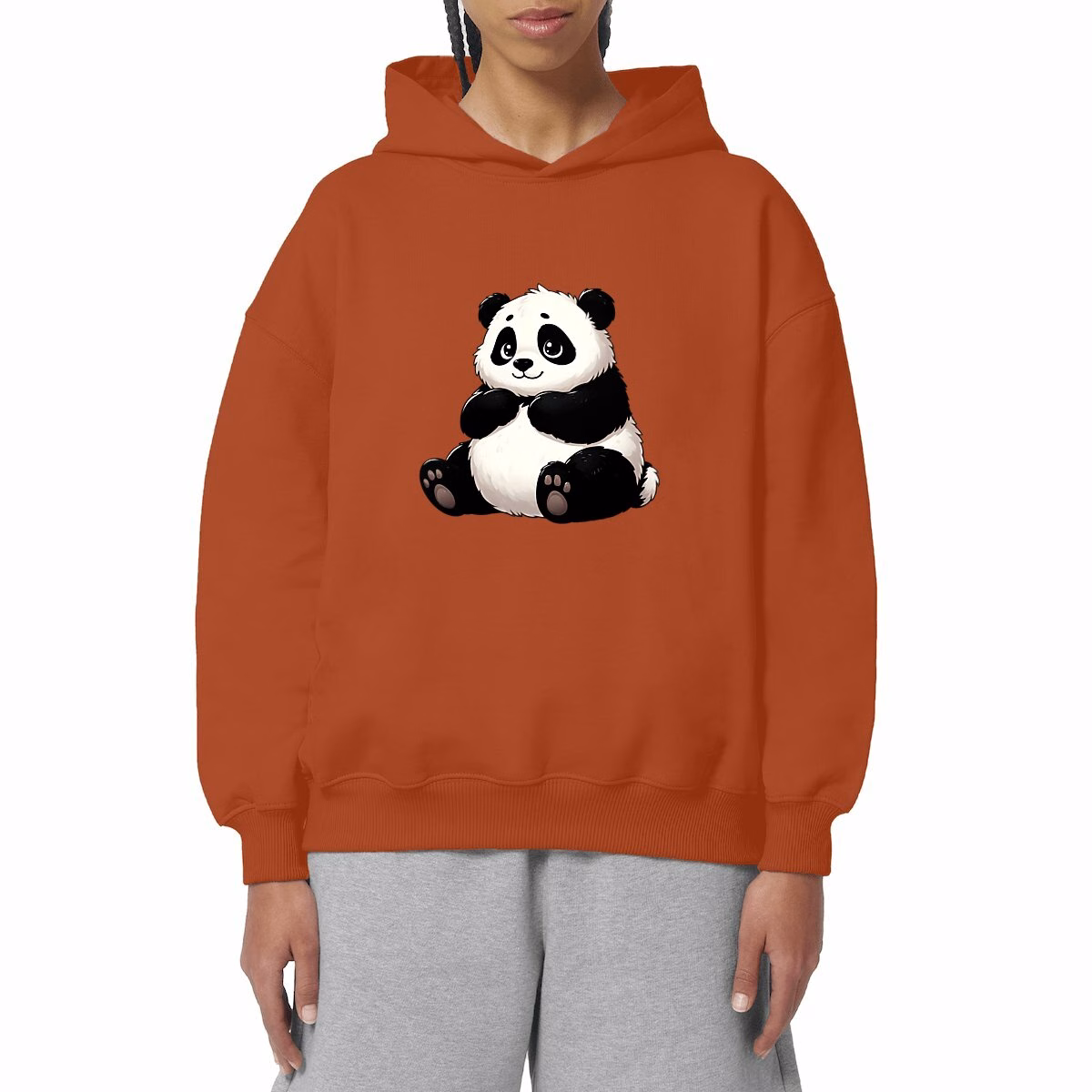 Sweat panda à capuche oversized unisexe écoresponsable