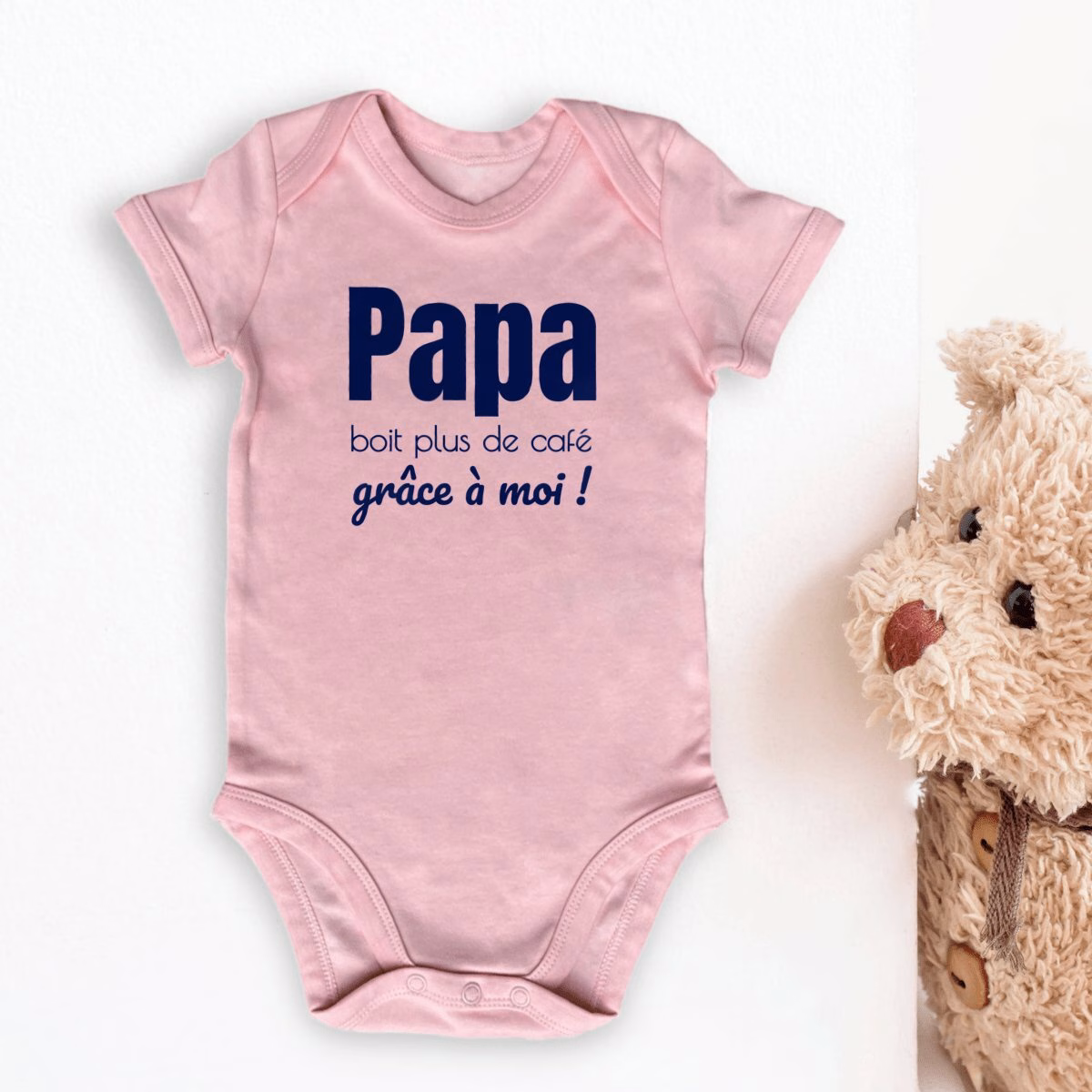 Body bébé coton bio Papa boit plus de café