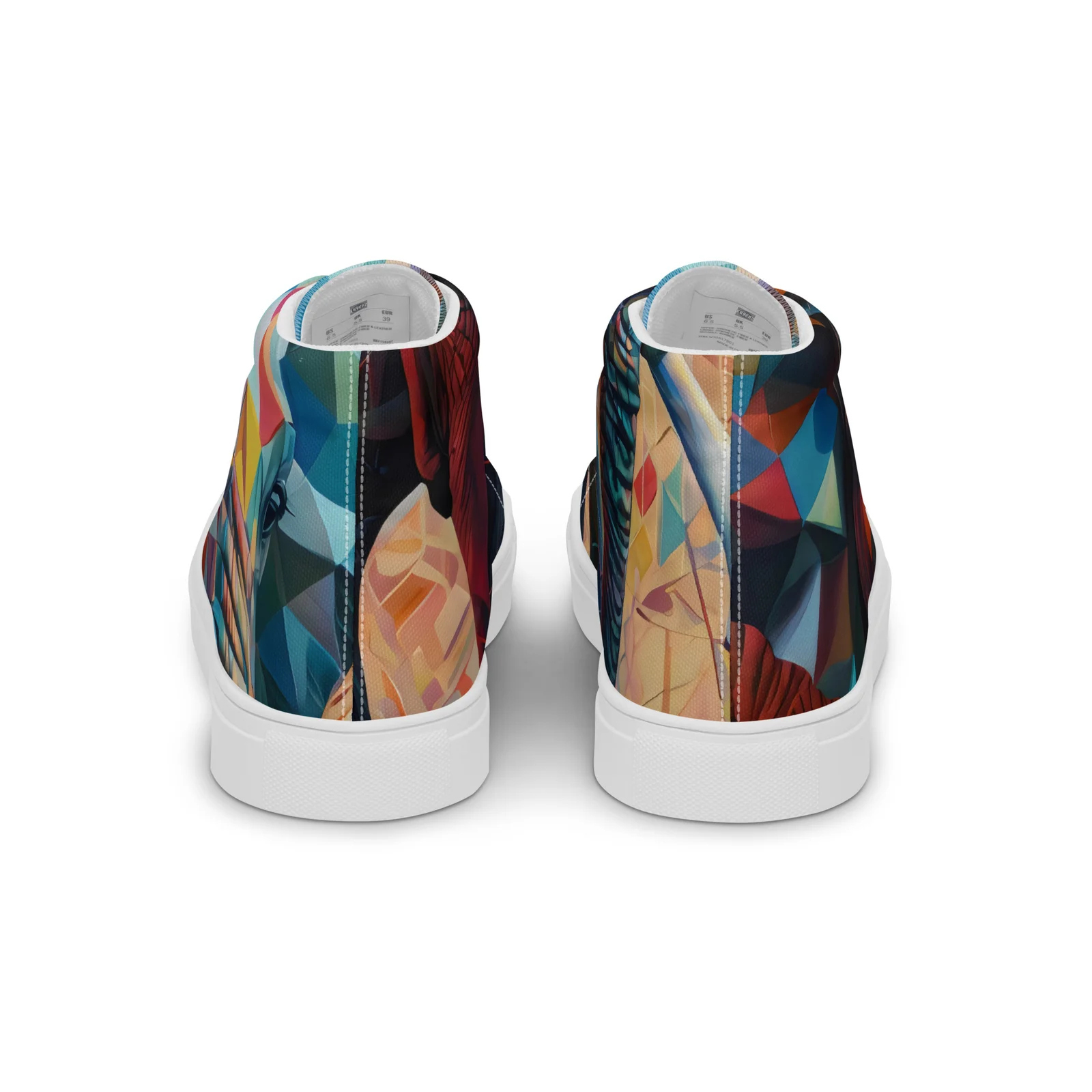 Baskets hautes en toile pour femme – Eléphant abstrait – Image 3